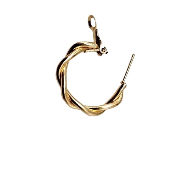 Gold-tone Twisted Hoop Earrings - Picture 13 of 13